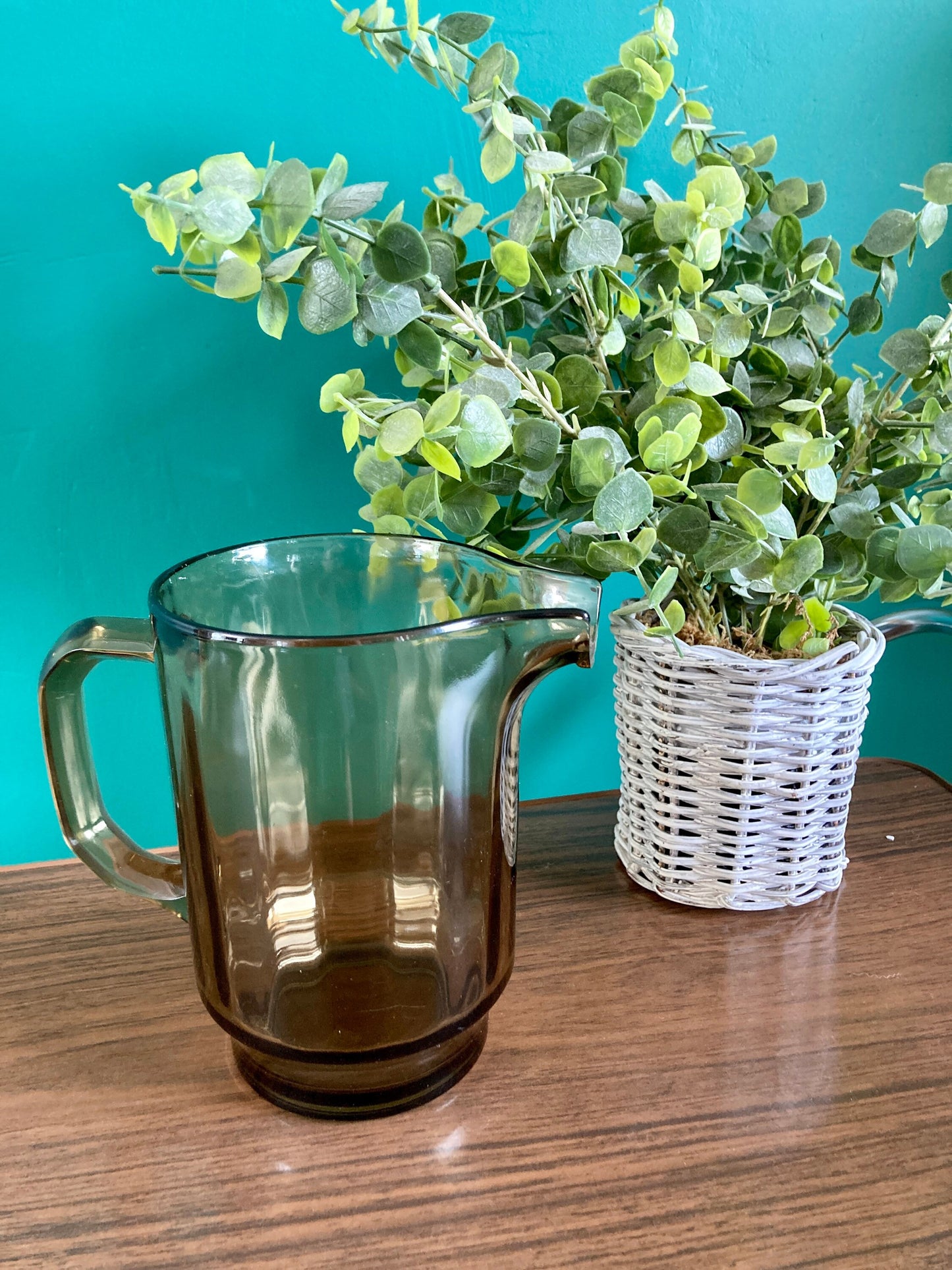 Mid Century Smokey Brown Pitcher Jug