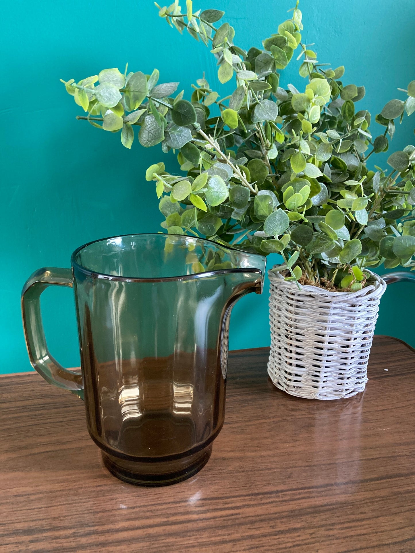 Mid Century Smokey Brown Pitcher Jug