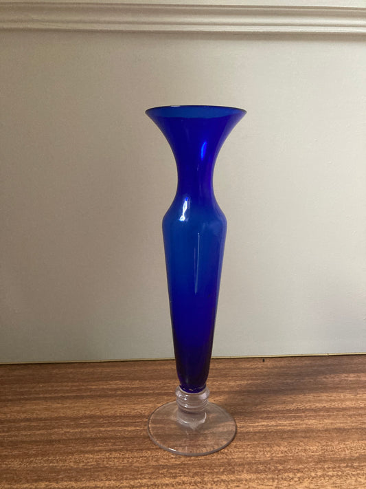 Vintage Cobalt blue bud vase, blue bud vase, Mid Century bud vase