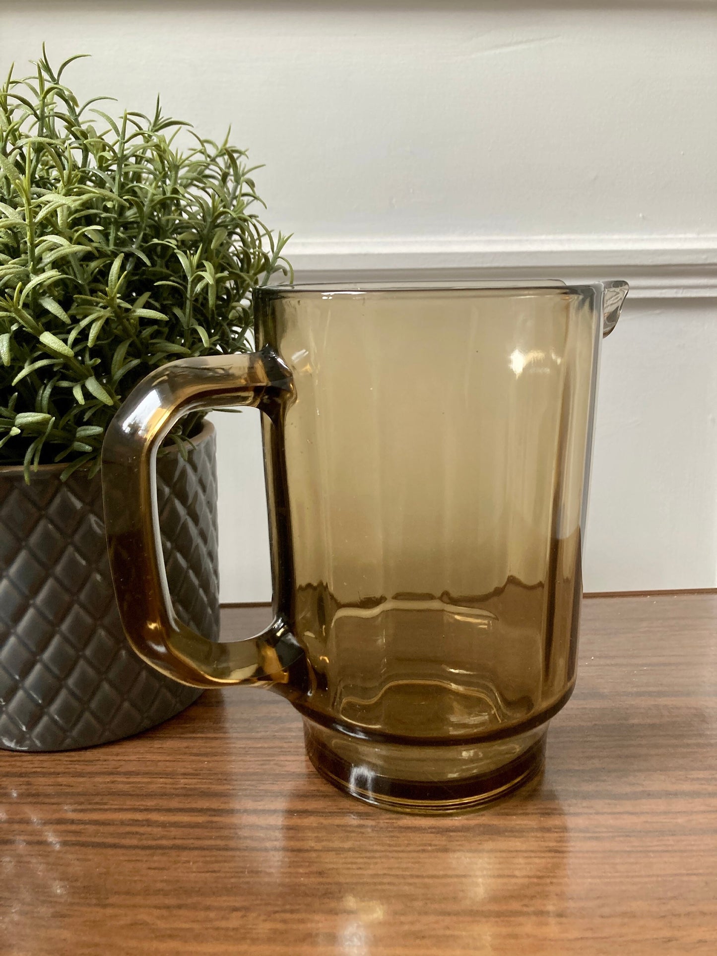 Mid Century Smokey Brown Pitcher Jug