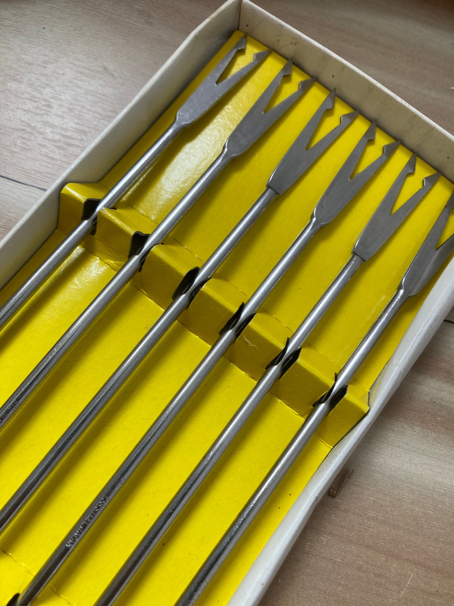 Vintage fondue Set, retro fondue forks, colourful fondue forks