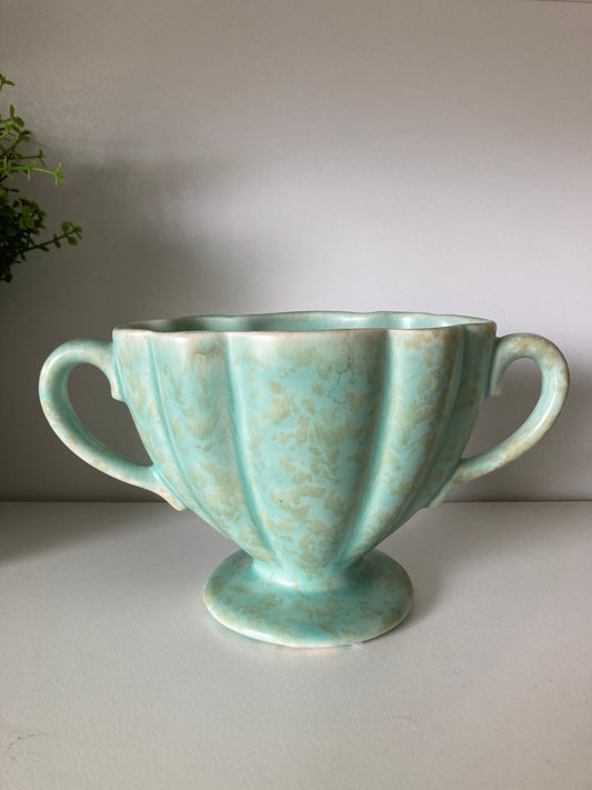 Vintage mantel vase, green mantel vase, Price Kensington vintage vase, Art Deco style vase