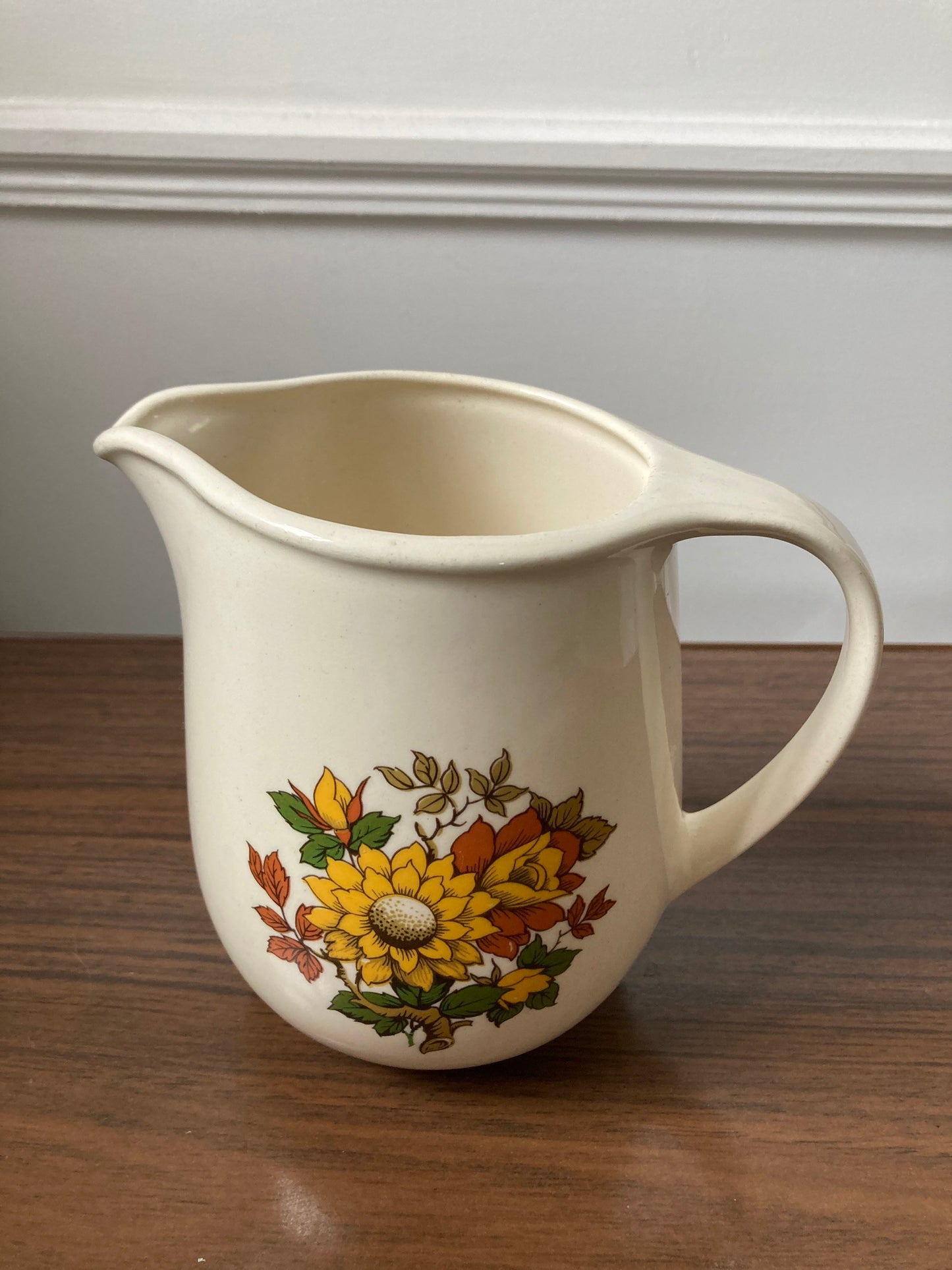 Vintage floral jug, Faianta Sighisoara Romania Jug Pitcher