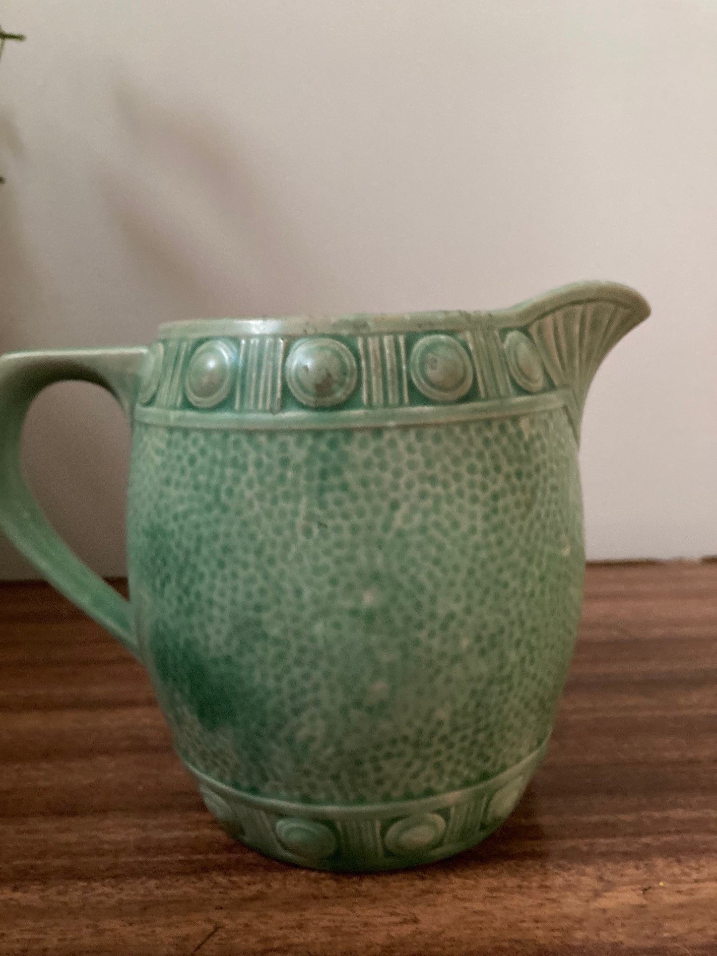 Vintage Falconware good health jug, green Falcon ware jug, Falcon ware creamer, vintage green jug