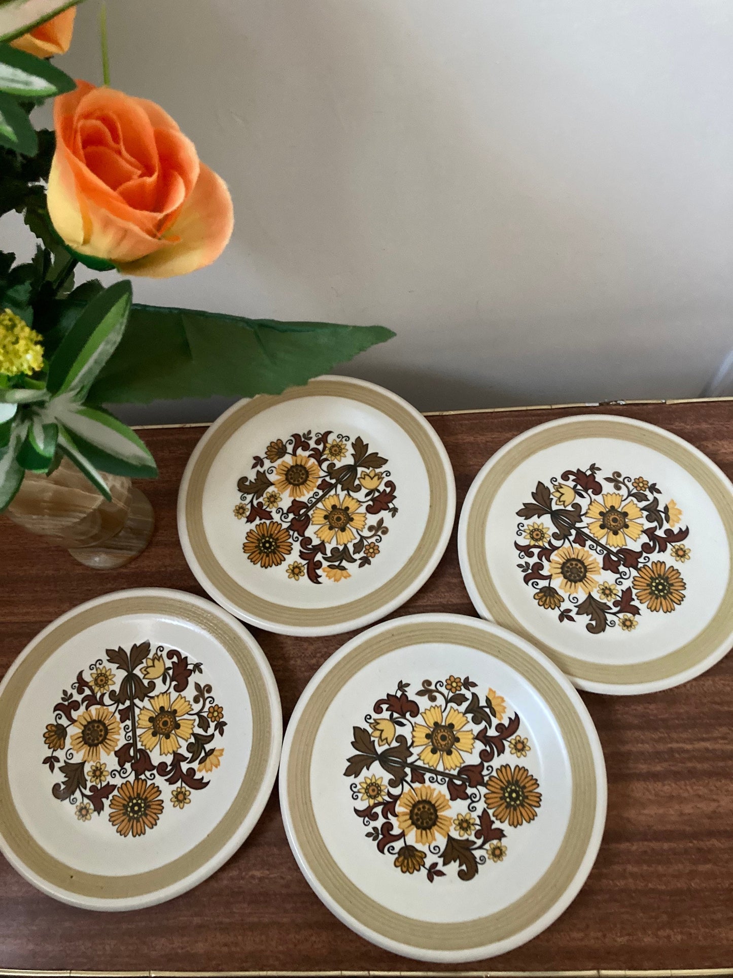 Palissy Mid Century side plates, Palissy Tiffany plates, retro plates, palissy 1970s