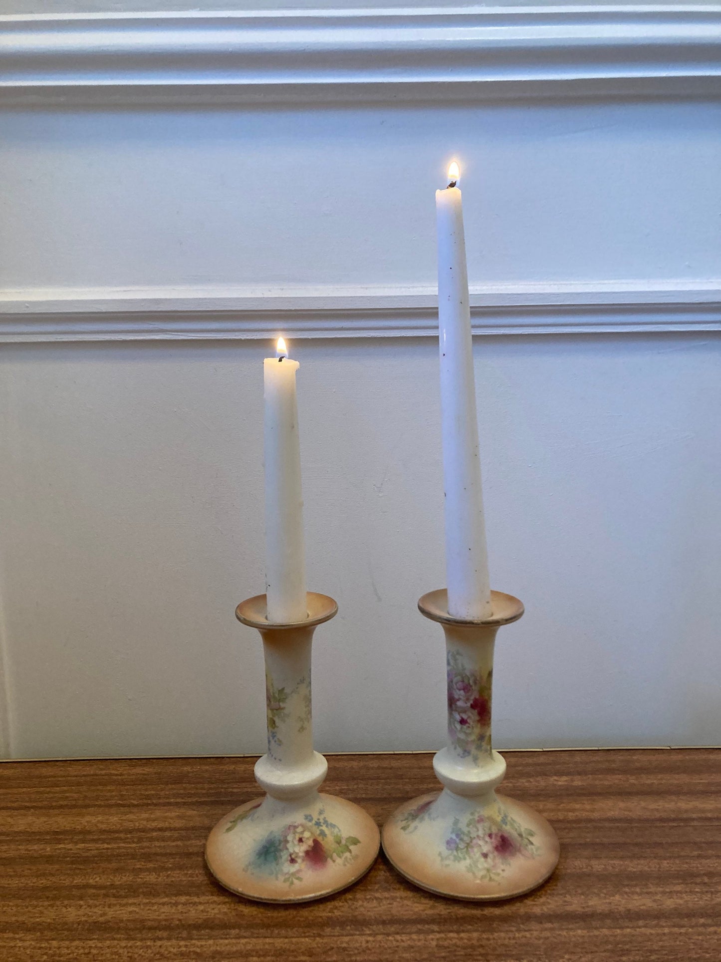 Vintage Floral candlesticks, Vintage floral candle holders, French style  candle holders