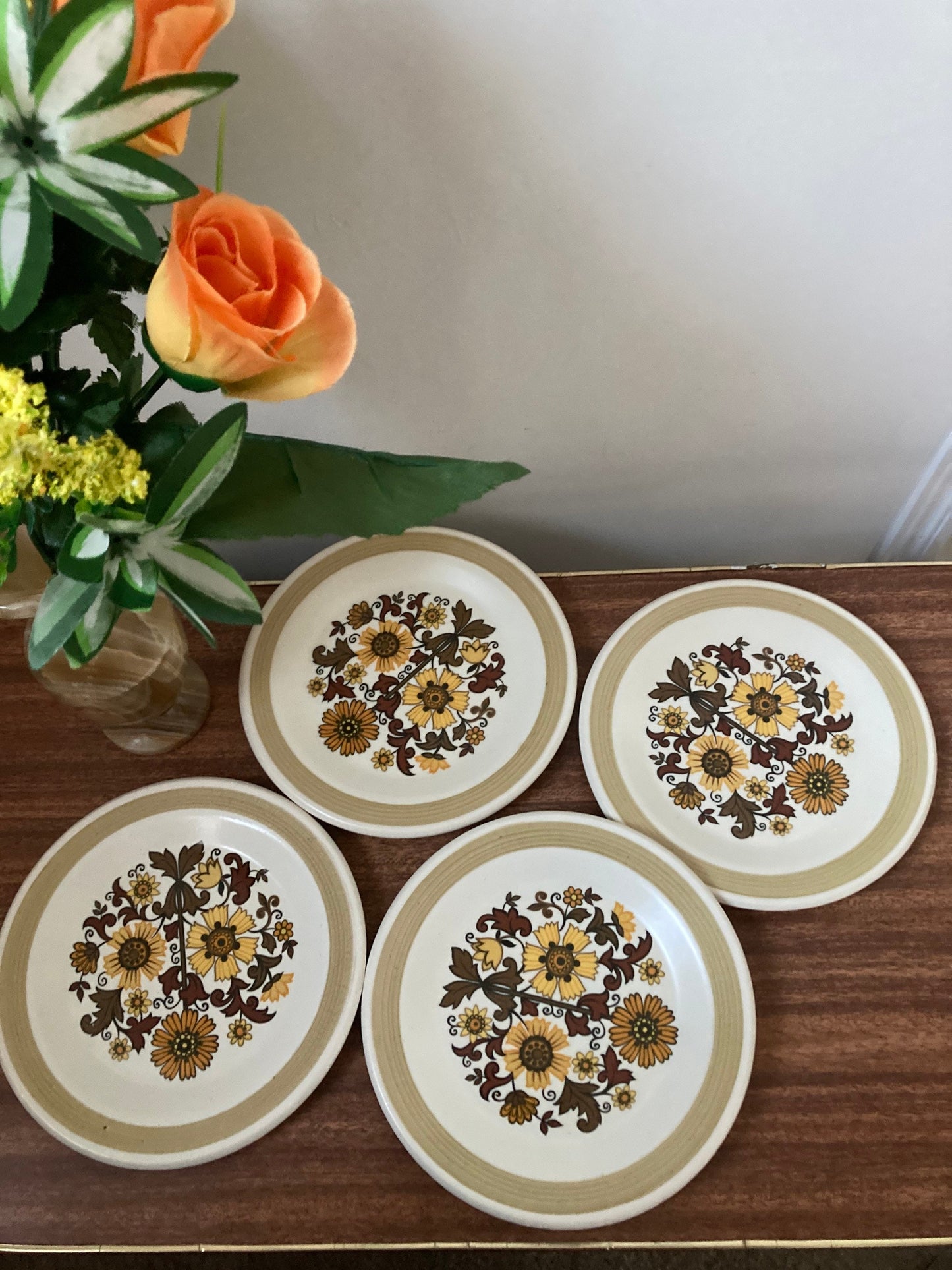 Palissy Mid Century side plates, Palissy Tiffany plates, retro plates, palissy 1970s