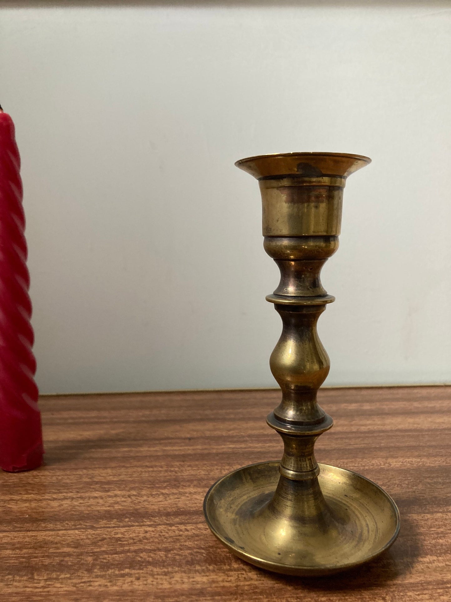 Vintage brass candle holder, antique candle holder, brass candle holder