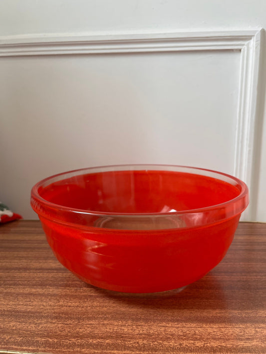 Vintage Pyrex Large Serving Bowl, vintage  red Bowl, 1960s original pyrex, vintage  Salad Bowl