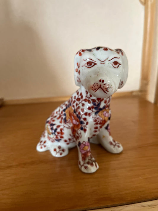 Vintage Imari dog, mid century Japanese Imari dog, hand painted dog figurines, dog lover gifts